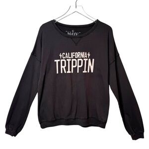 NWOT Mate the Label Black Wash California Trippin' Women's Long Sleeve Top M